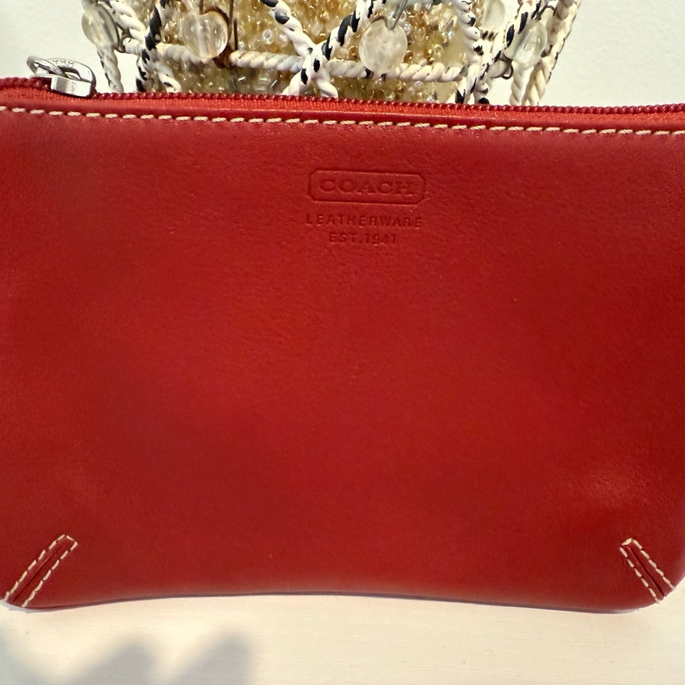 Coach Red Leather Wristlet